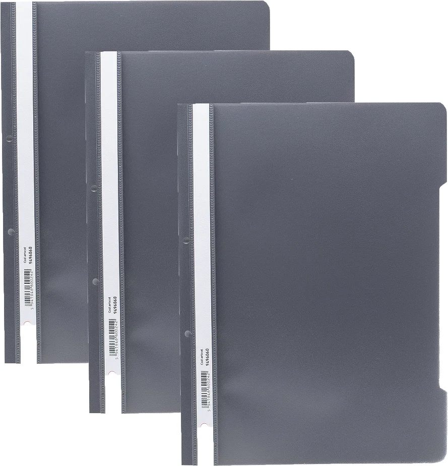 Dosar sina A4 PP, perforat gri inchis, Herlitz, 50 buc/set