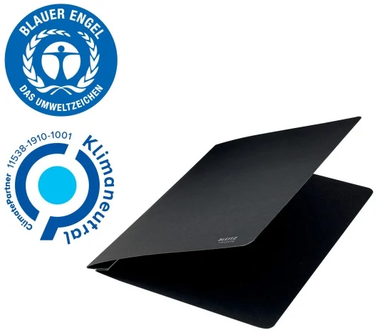 Dosar cu sina Leitz Recycle, carton, 100% reciclat, certificare Blue Angel, reciclabil, A4, 250 coli, negru – imaginea 7