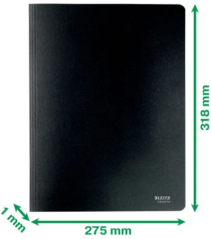 Dosar cu sina Leitz Recycle, carton, 100% reciclat, certificare Blue Angel, reciclabil, A4, 250 coli, negru – imaginea 8