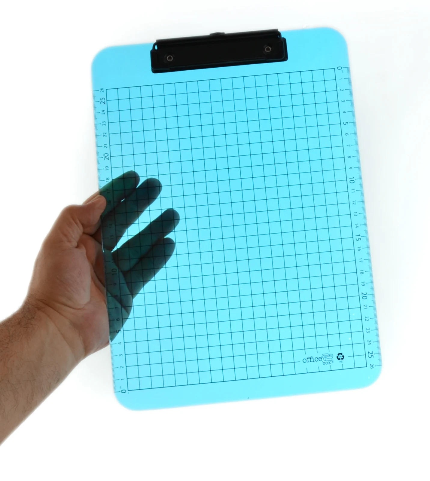 Clipboard standard Office box, A4, transparent PP, albastru – imaginea 2