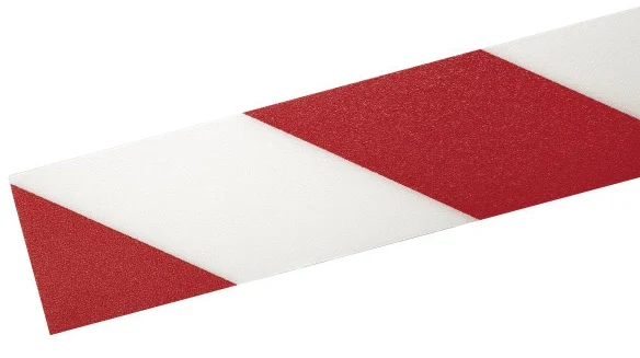 Banda autoadeziva pentru marcat locatii Duraline Strong 50 mm x 30 m alb-rosu Durable – imaginea 2