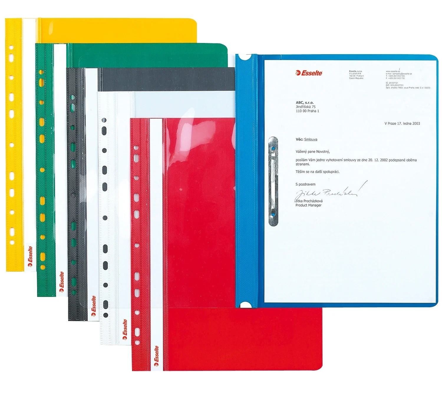 Dosar cu sina VIVIDA, multiperforatii, PP, A4, 160 coli, 10 buc/set Esselte