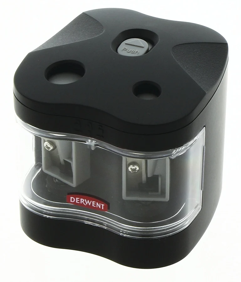 Ascutitoare electrica dubla, cu baterii, pentru birou, negru Derwent Professional – imaginea 2