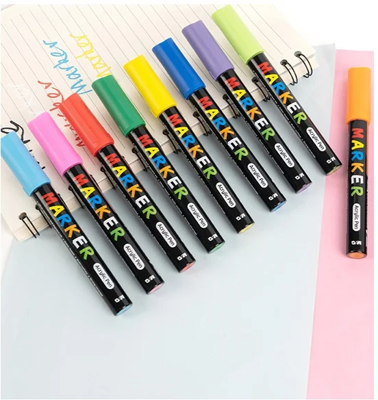Marker cu vopsea acrilica, varf rotund, 2mm, 12 culori/set, M&G – imaginea 7