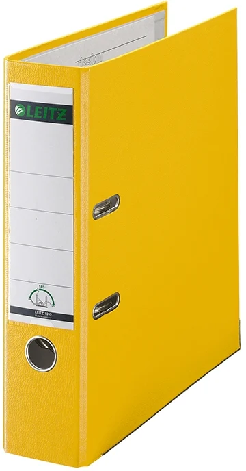Biblioraft 180°, PP, partial reciclat, certificare FSC, A4, 80 mm, galben, 10 buc/set Leitz – imaginea 2