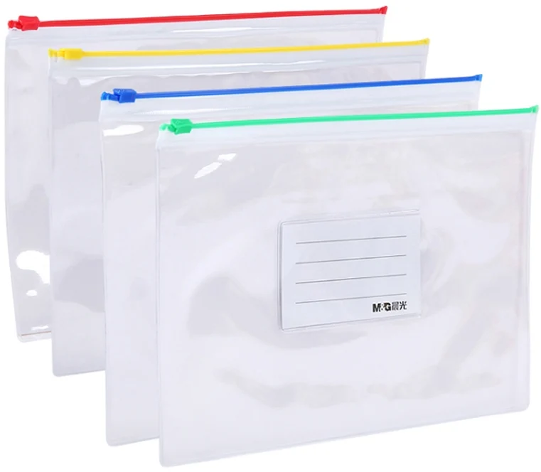 Pungi plastic ziplock, A4, 340 x 240mm, diverse culori, M&G