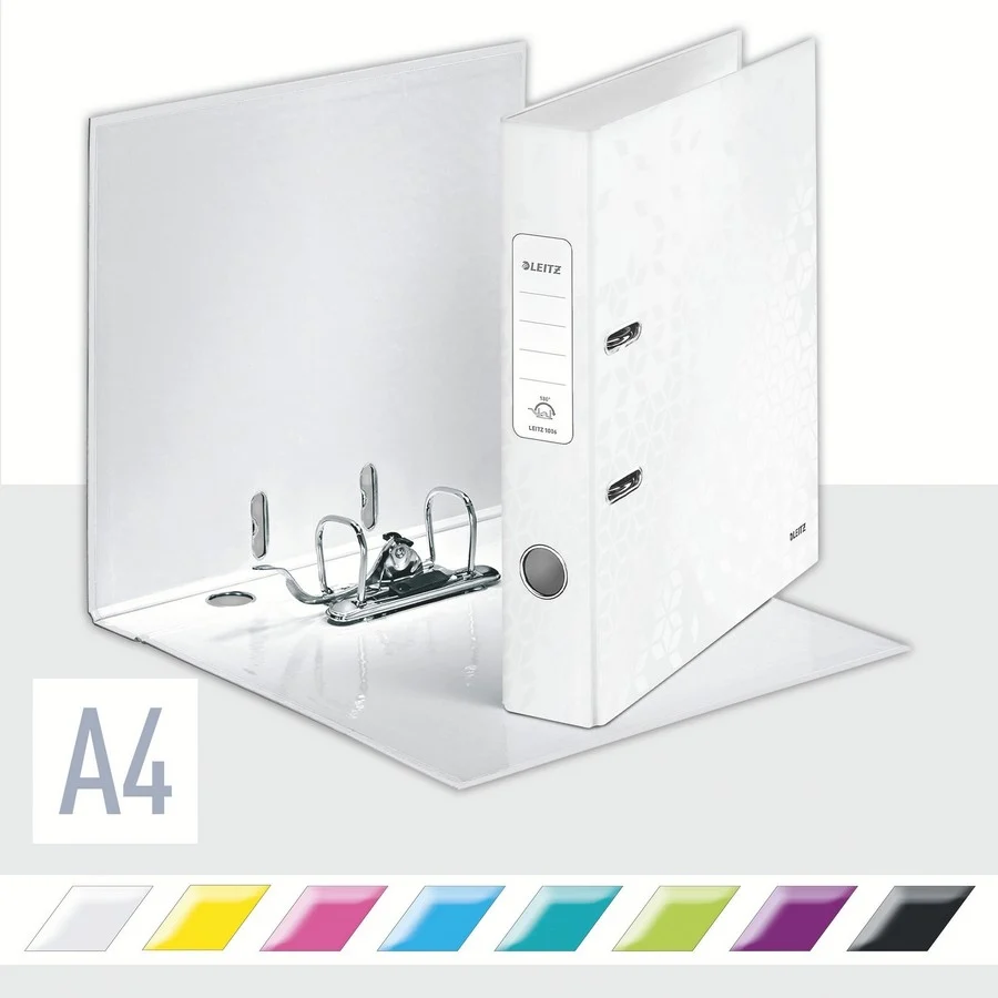 Biblioraft 180° WOW, carton laminat, partial reciclat, certificare FSC, A4, 52 mm, Leitz – imaginea 2