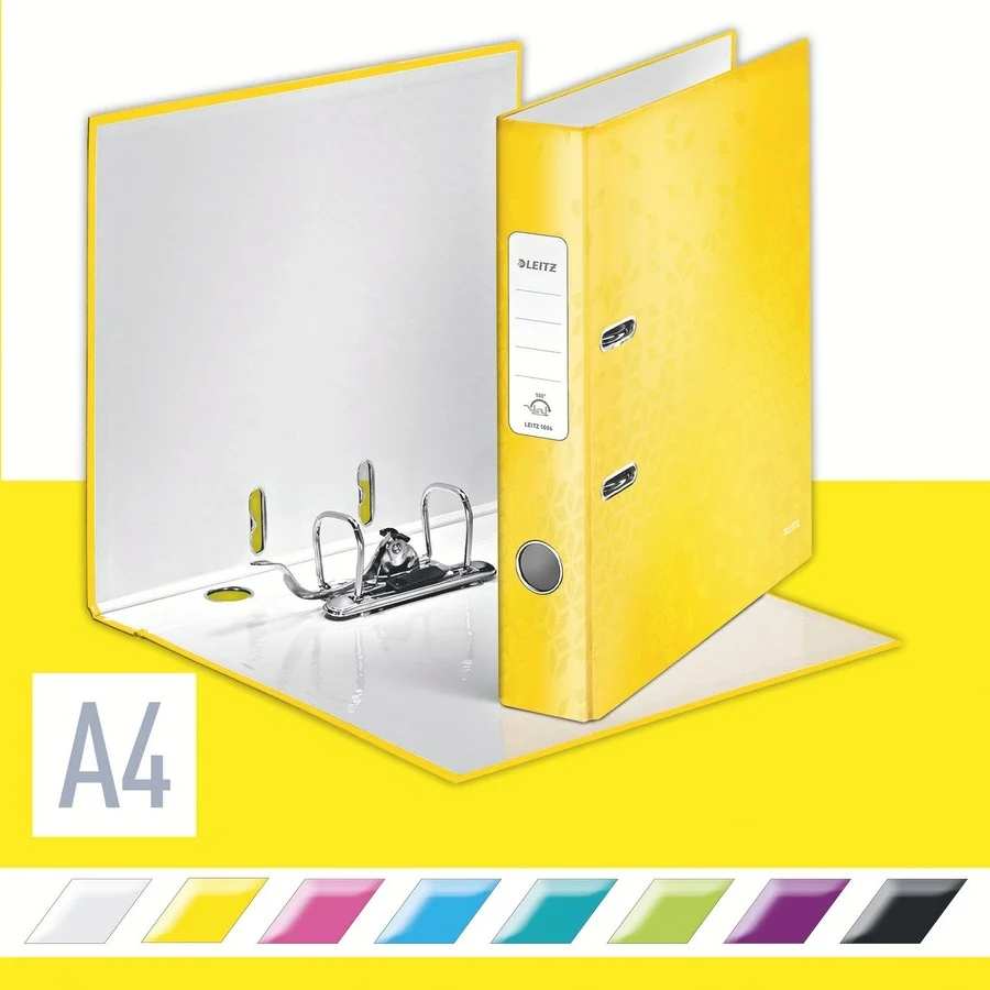 Biblioraft 180° WOW, carton laminat, partial reciclat, certificare FSC, A4, 52 mm, Leitz – imaginea 4