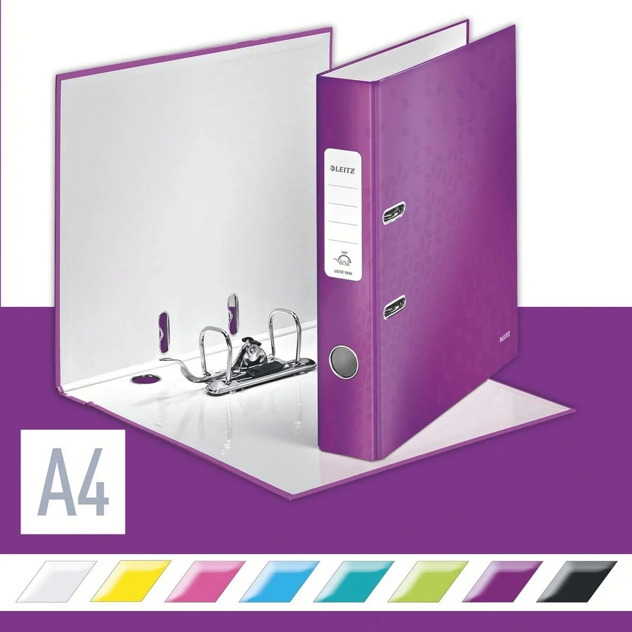 Biblioraft 180° WOW, carton laminat, partial reciclat, certificare FSC, A4, 52 mm, Leitz – imaginea 5