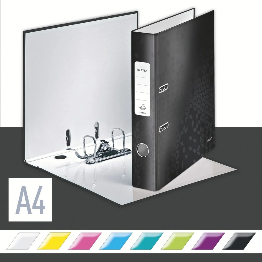 Biblioraft 180° WOW, carton laminat, partial reciclat, certificare FSC, A4, 52 mm, Leitz – imaginea 6