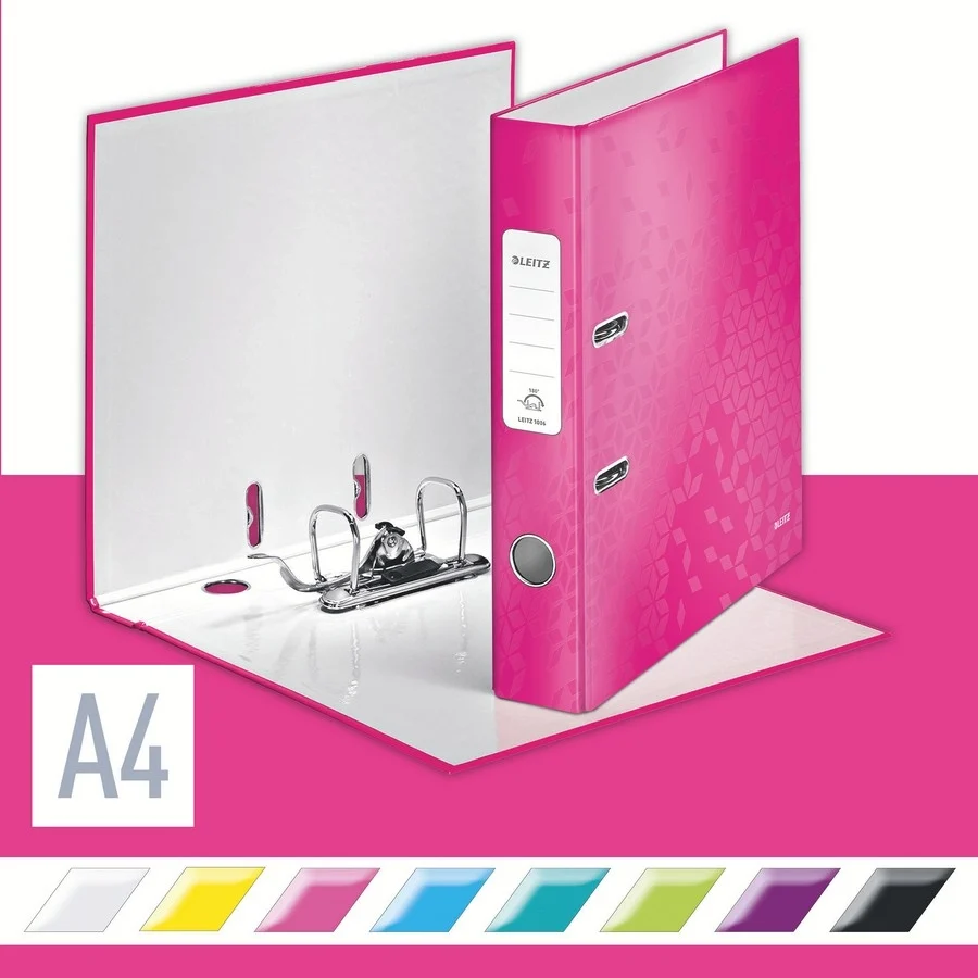 Biblioraft 180° WOW, carton laminat, partial reciclat, certificare FSC, A4, 52 mm, Leitz – imaginea 8