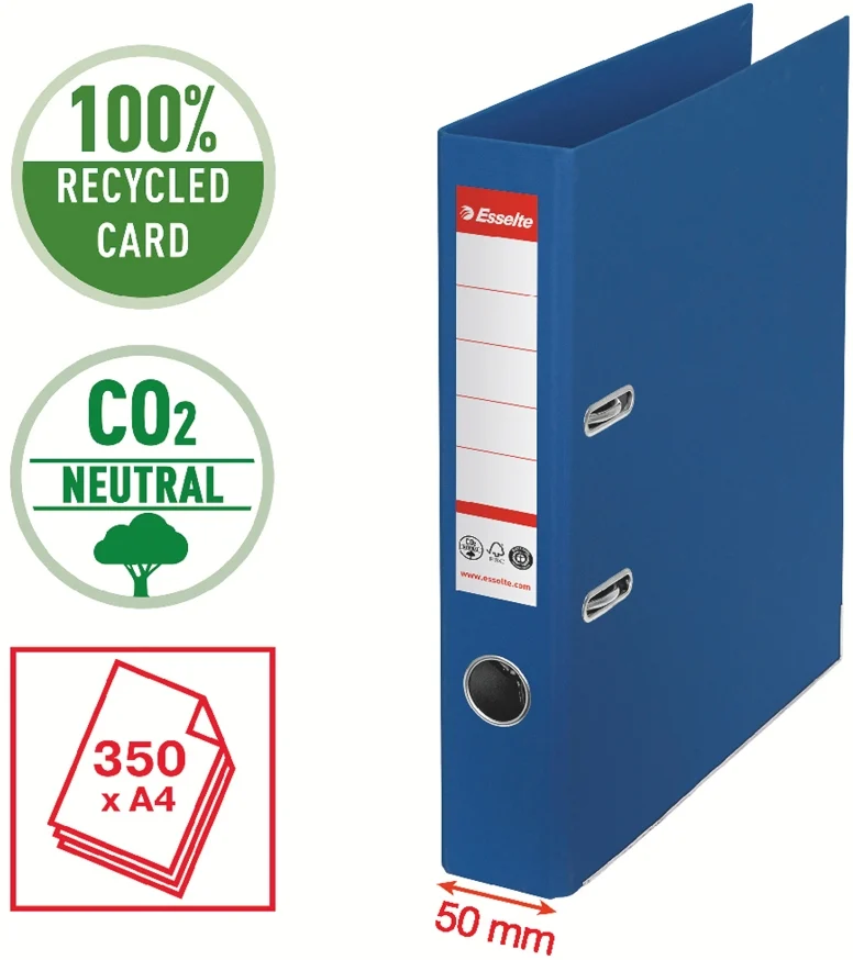 Biblioraft Esselte No.1 Power Recycled, carton, 100% reciclat, reciclabil, certificare FSC, A4, 50 mm – imaginea 3