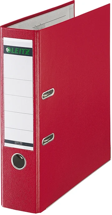 Biblioraft 180°, PP, partial reciclat, certificare FSC, A4, 80 mm, rosu, 10 buc/set Leitz – imaginea 2