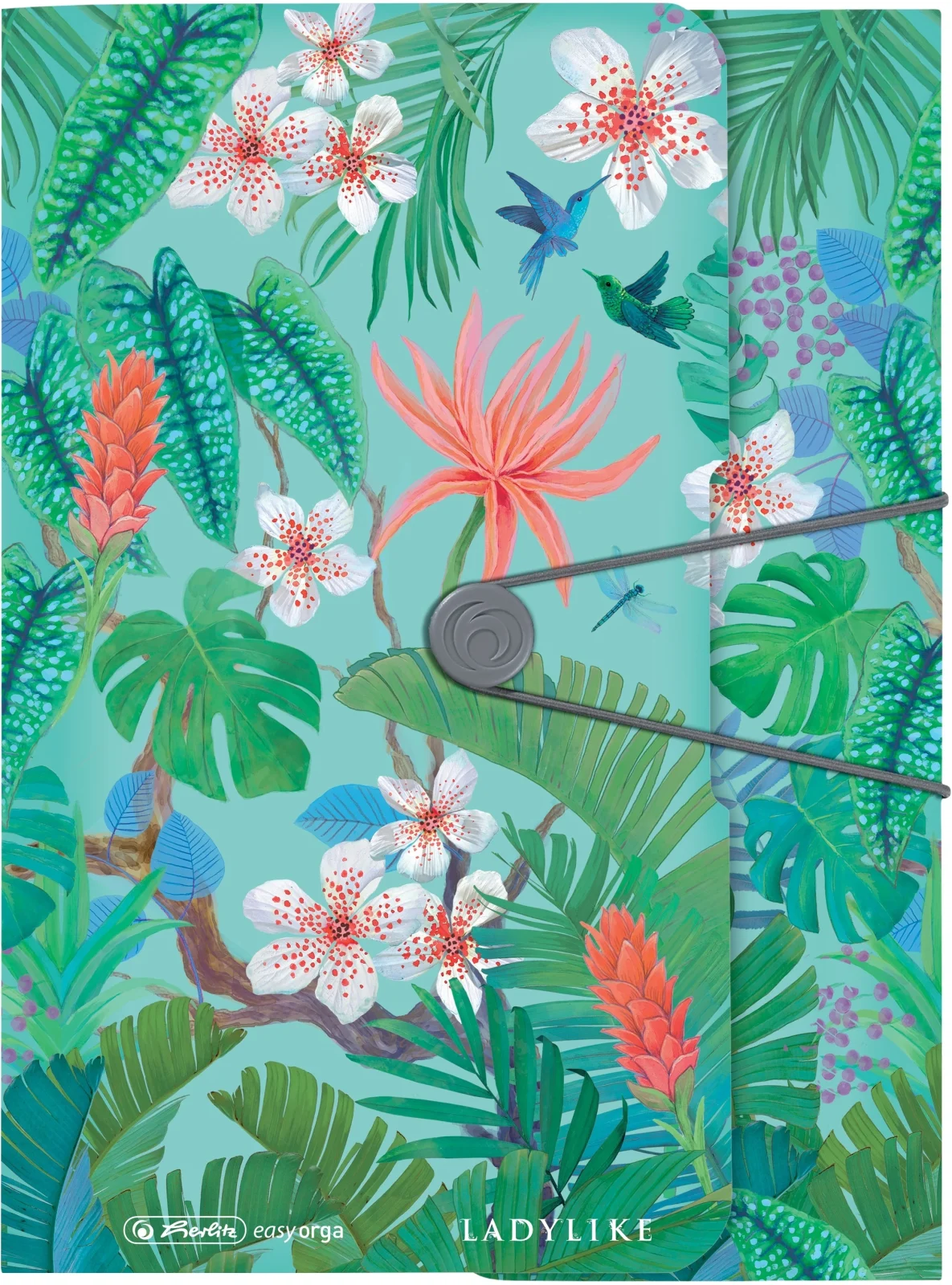 Dosar mapa Herlitz, A4 PP, inchidere cu elastic, motiv Ladylike Jungle to go