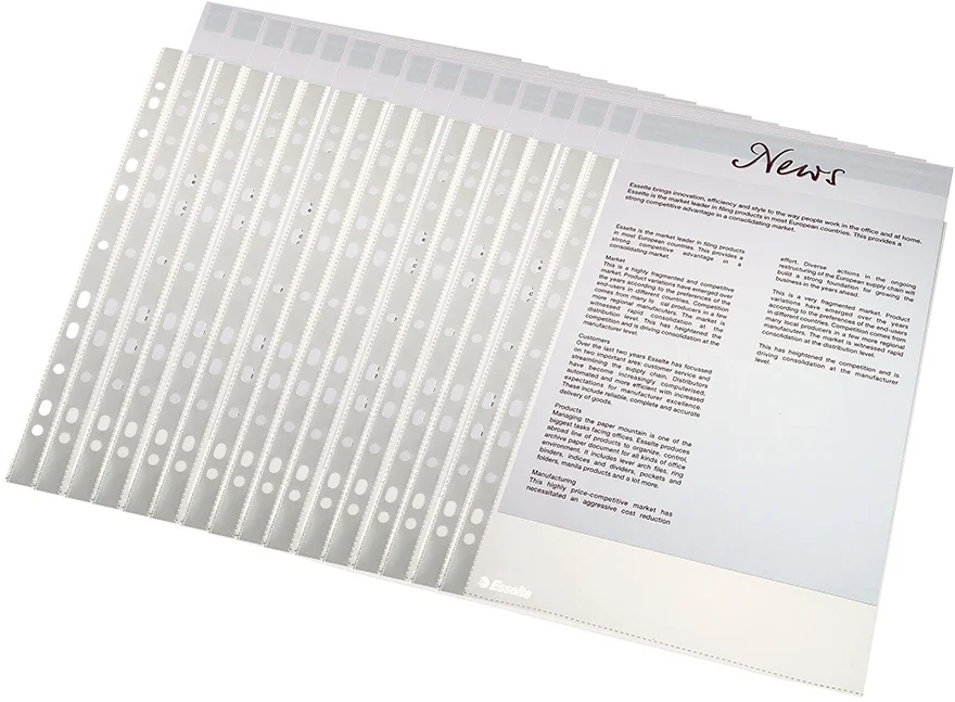 Folii de protectie, A4, Economy, 35 microni, standard, 20 seturi, 100 folii/set Esselte