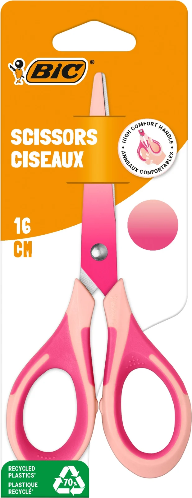 Foarfeca BIC, 16 cm, Decors, blister, diverse culori – imaginea 2