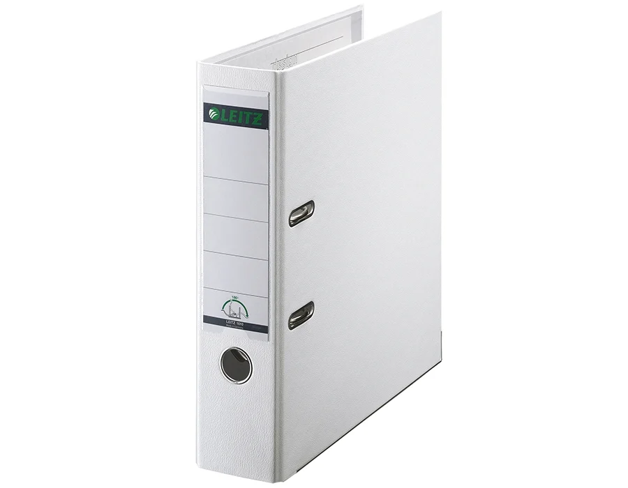 Biblioraft 180°, PP, partial reciclat, certificare FSC, A4, 80 mm, alb, 10 buc/set Leitz – imaginea 2