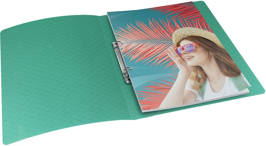 Caiet mecanic Colour Breeze, PP, A4, coperta moale, mecanism 2RR, inel 25 mm, verde Esselte – imaginea 4