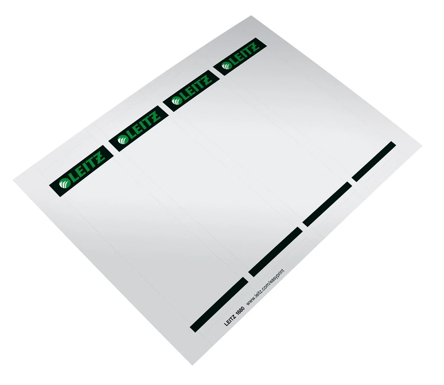 Etichete pentru biblioraft , printabile, carton, certificare FSC, reciclabile, 80 mm, 100 buc/set, Leitz