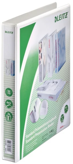 Caiet mecanic Panorama, PP/PP, partial reciclat, certificare FSC, A4 MAXI, mecansim 4DR, inel 25 mm, alb, Leitz – imaginea 2