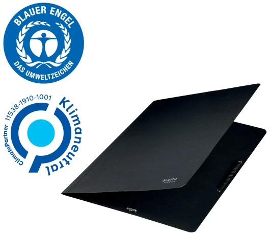 Mapa cu elastic Leitz Recycle, carton, 100% reciclat, certificare Blue Angel, reciclabil, A4, 250 coli, negru – imaginea 8