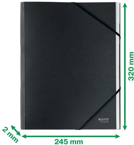 Mapa cu separatoare Leitz Recycle, carton, 100% reciclat, certificare Blue Angel, reciclabil, A4, 6 separatoare, negru – imaginea 8