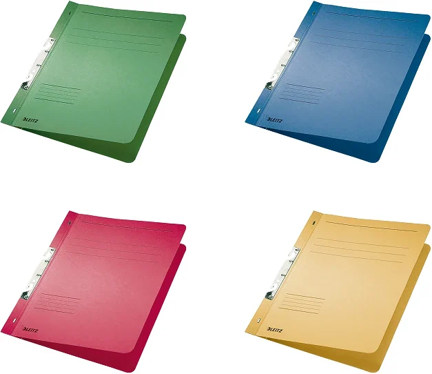 Dosar pentru incopciat, 1/1, carton, 100% reciclat, certificare Blue Angel, A4, incopciat, 170 coli, Leitz