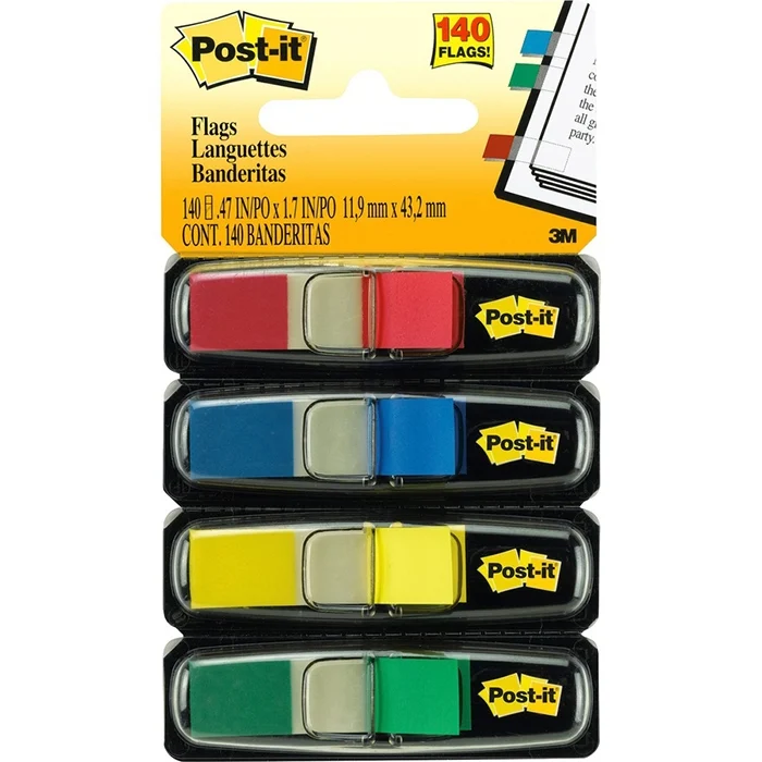 Index autoadeziv mini Post-It® 4 culori clasice, 35 buc/culoare, 140 buc/set 3M – imaginea 3