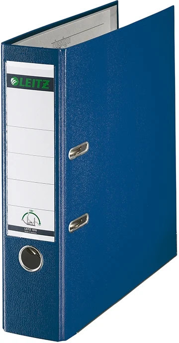 Biblioraft 180°, PP, partial reciclat, certificare FSC, A4, 80 mm, albastru, 10 buc/set Leitz – imaginea 2