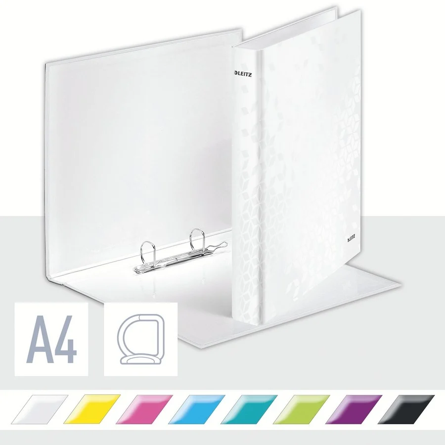 Caiet mecanic WOW, carton laminat, partial reciclat, certificare FSC, A4, mecanism 2DR, inel 25 mm, Leitz – imaginea 2