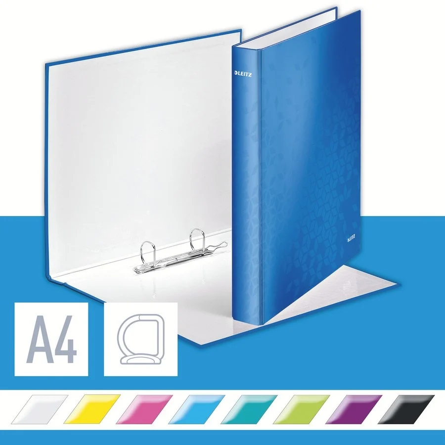 Caiet mecanic WOW, carton laminat, partial reciclat, certificare FSC, A4, mecanism 2DR, inel 25 mm, Leitz – imaginea 3