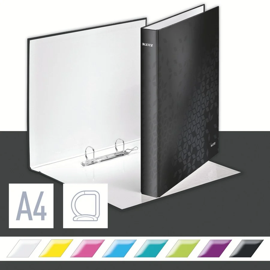 Caiet mecanic WOW, carton laminat, partial reciclat, certificare FSC, A4, mecanism 2DR, inel 25 mm, Leitz – imaginea 6