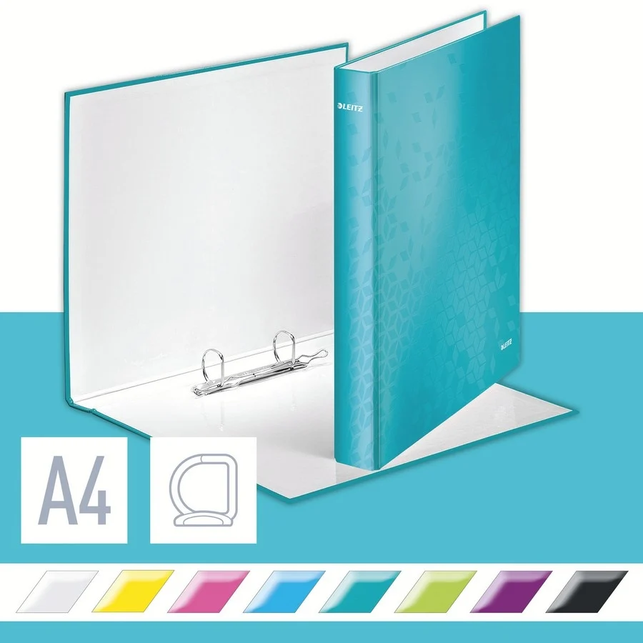 Caiet mecanic WOW, carton laminat, partial reciclat, certificare FSC, A4, mecanism 2DR, inel 25 mm, Leitz – imaginea 9