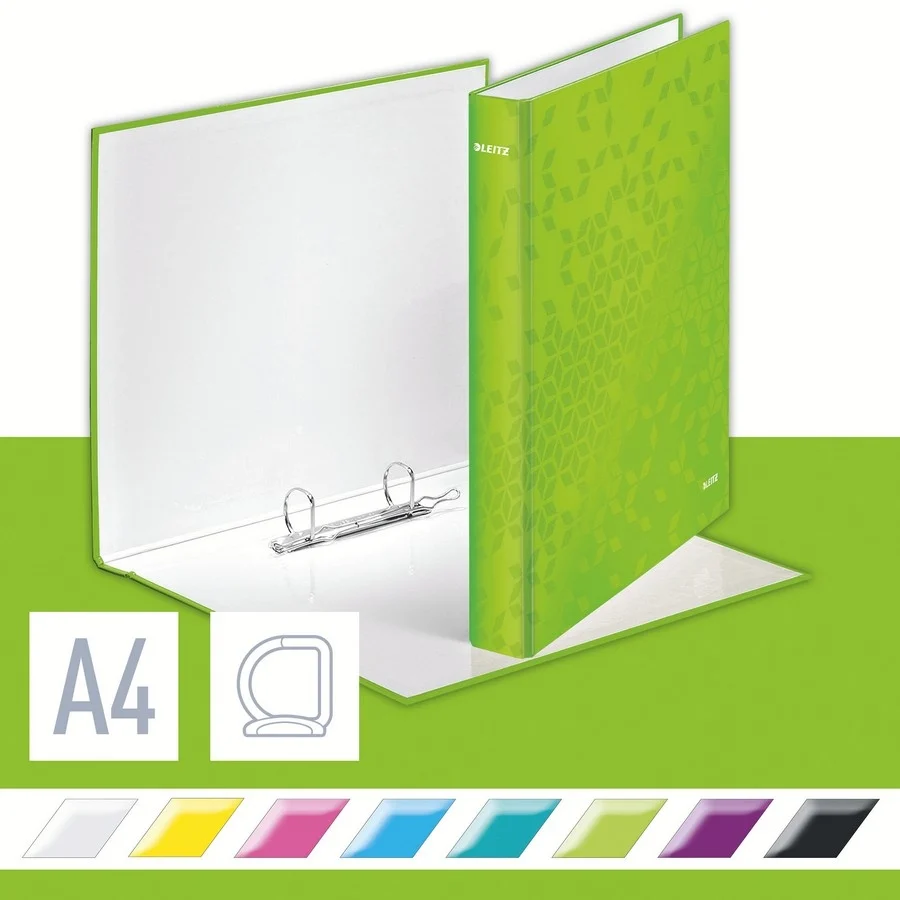 Caiet mecanic WOW, carton laminat, partial reciclat, certificare FSC, A4, mecanism 2DR, inel 25 mm, Leitz – imaginea 10