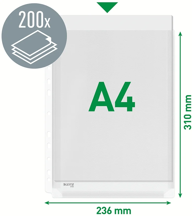 Folii de protectie A4 Jumbo 170 microni 10 buc/set Leitz – imaginea 2