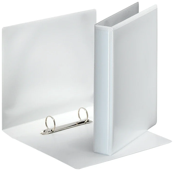 Caiet mecanic Panorama, PP/PP, partial reciclat, certificare FSC, A5, mecanism 2DR, inel 25 mm, alb, Esselte
