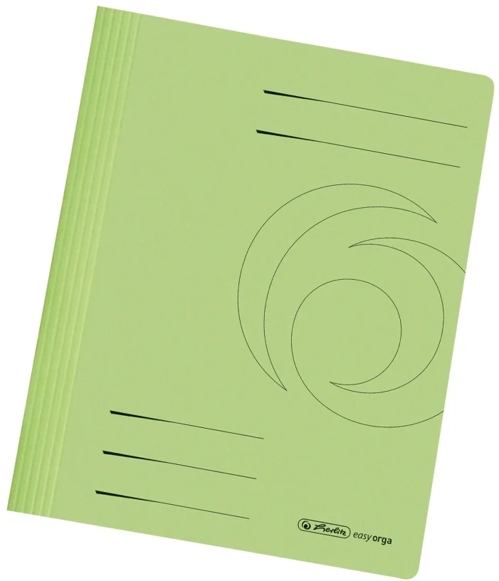 Dosar carton color, verde, cu sina, Herlitz
