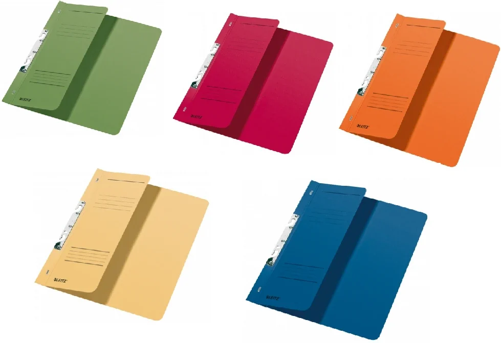 Dosar carton color, pentru incopciat, coperta 1/2, 5 culori, 25 buc/set Leitz