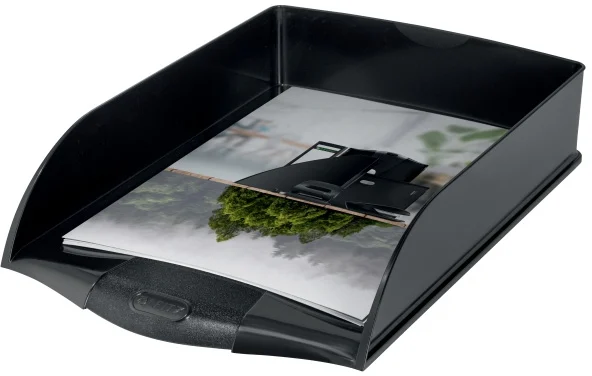 Tavita documente Recycle, PS cu amprenta CO2 neutra, partial reciclat, certificare Blue Angel, reciclabil, A4, negru, Leitz – imaginea 3