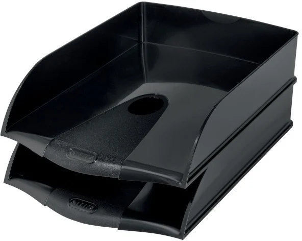 Tavita documente Recycle, PS cu amprenta CO2 neutra, partial reciclat, certificare Blue Angel, reciclabil, A4, negru, Leitz – imaginea 5