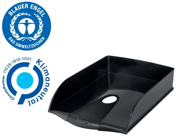 Tavita documente Recycle, PS cu amprenta CO2 neutra, partial reciclat, certificare Blue Angel, reciclabil, A4, negru, Leitz – imaginea 7