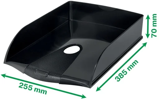 Tavita documente Recycle, PS cu amprenta CO2 neutra, partial reciclat, certificare Blue Angel, reciclabil, A4, negru, Leitz – imaginea 8