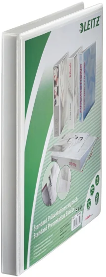 Caiet mecanic Panorama, PP/PP, partial reciclat, certificare FSC, A4 MAXI, mecanism 4RR, inel 16 mm, alb, Leitz – imaginea 2
