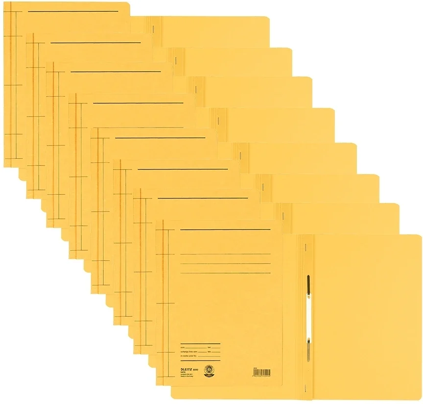 Dosar carton color, cu sina, galben 50 buc/set Leitz